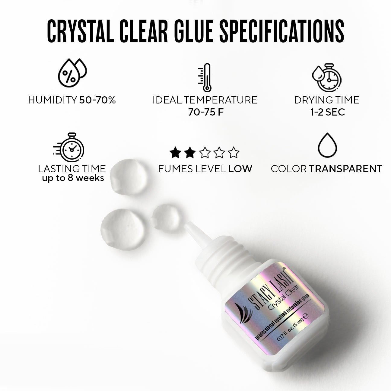 Stacy Lash Crystal Clear Eyelash Extension Glue - 5ml - 