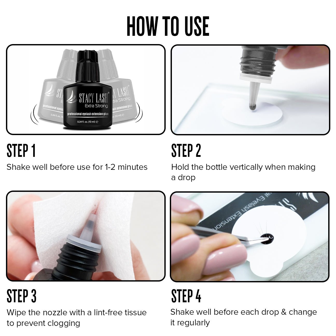 Stacy Lash Extra Strong Eyelash Extension Glue - 10ml - 