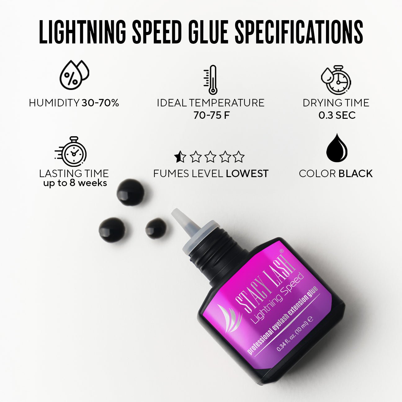 Stacy Lash Lightning Speed Eyelash Extensions Glue - 10ml - 