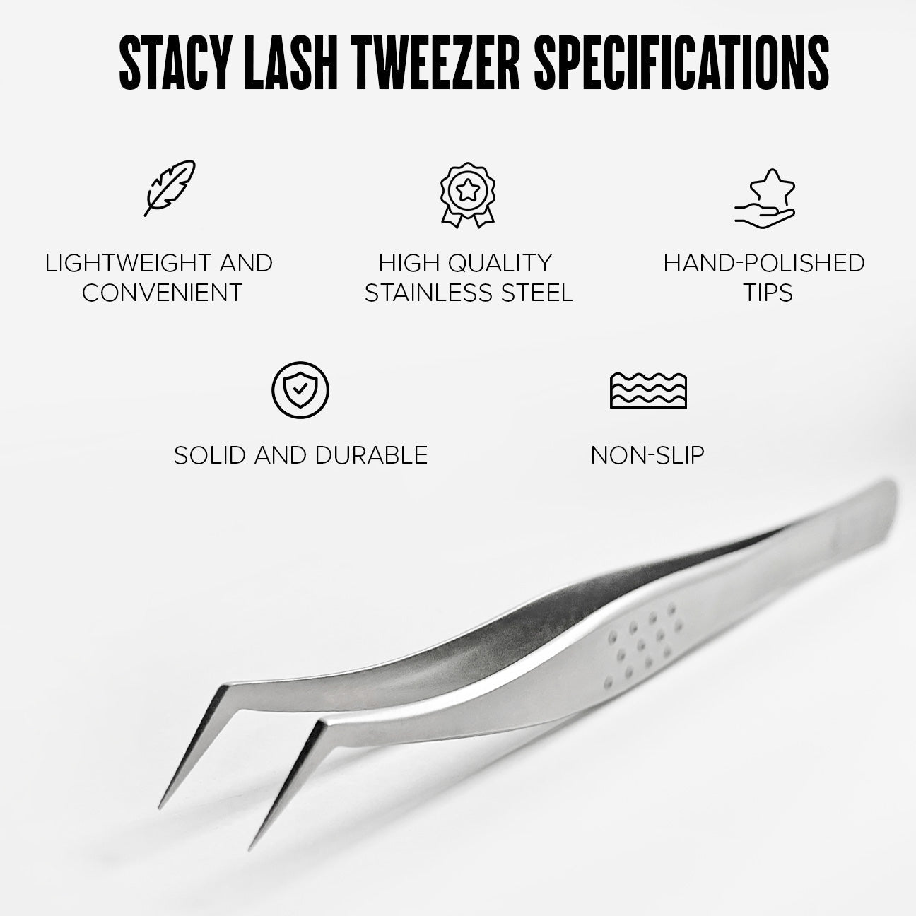 Stacy Lash STL - 14 Curved L - Shaped Multifunctional Tweezers for Eyelash Extensions - 