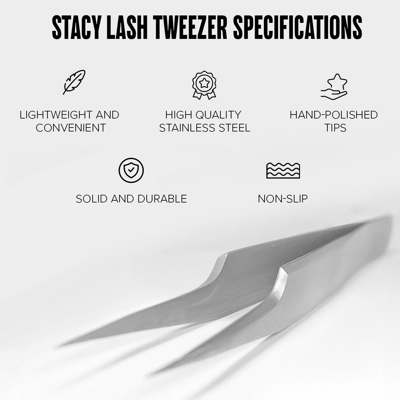 Stacy Lash STL - 3 F - Shaped Isolation Tweezers for Lash Extensions - 
