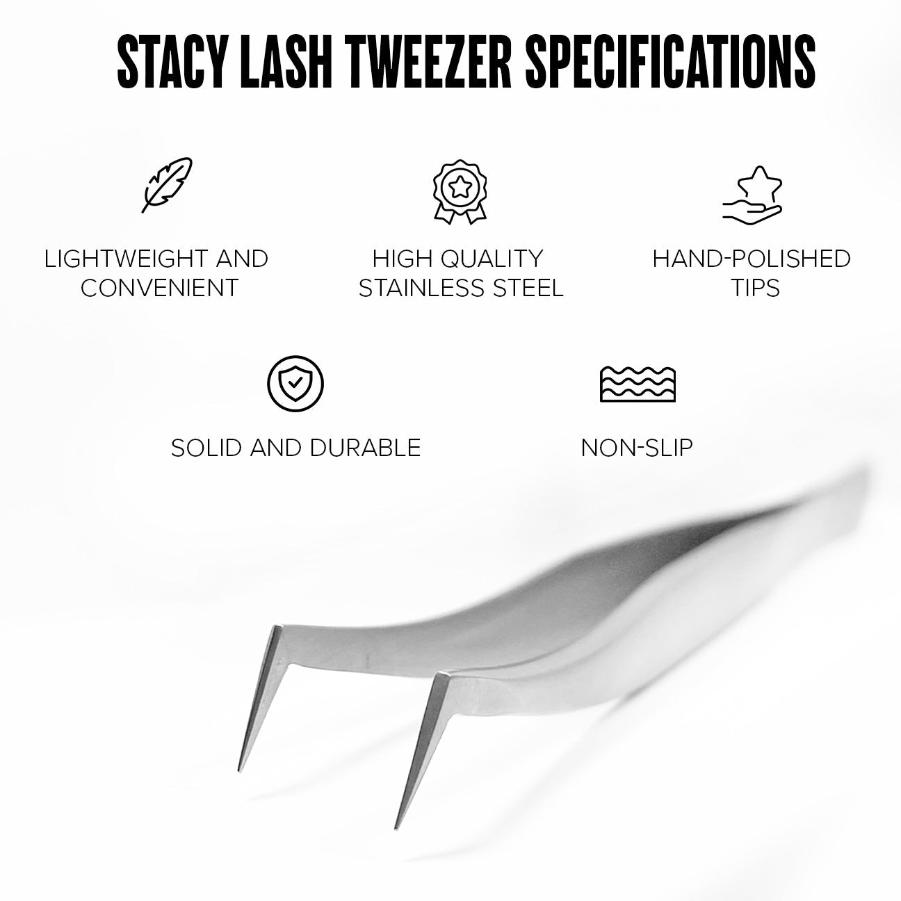 Stacy Lash STL - 6 L - Shaped Tweezers for Volume & Mega Volume Eyelash Extensions - 