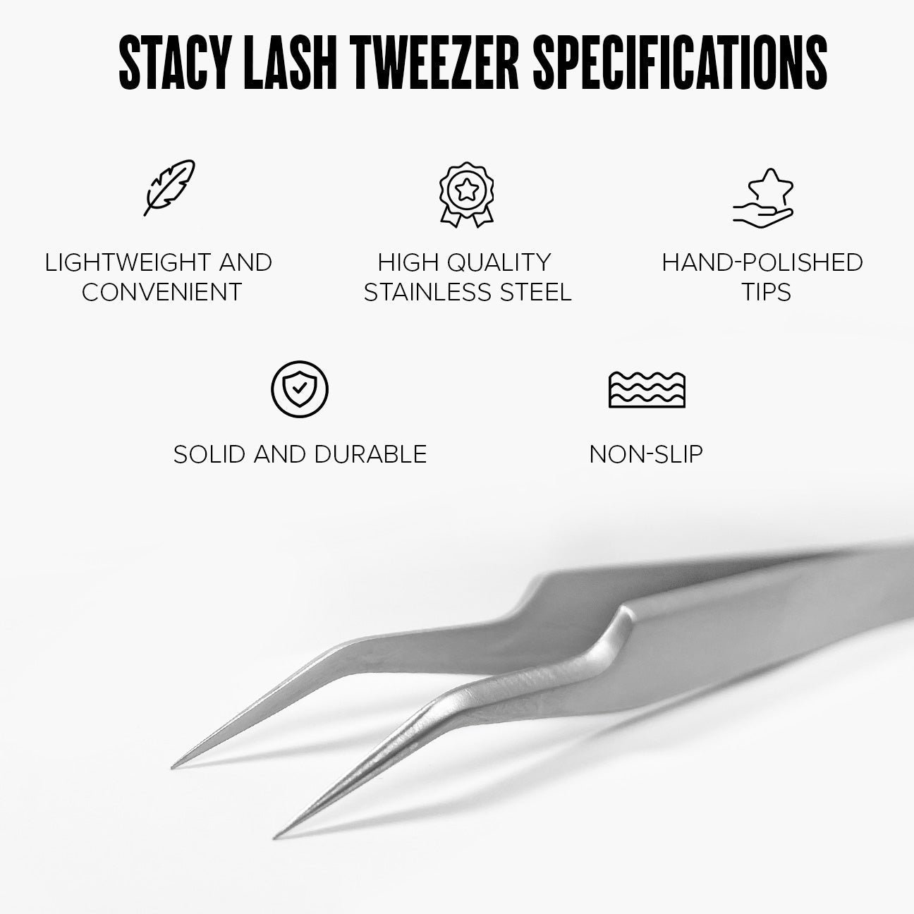 Stacy Lash STL - 7 S - Shaped Eyelash Extension Tweezers for Isolation & Placing - 