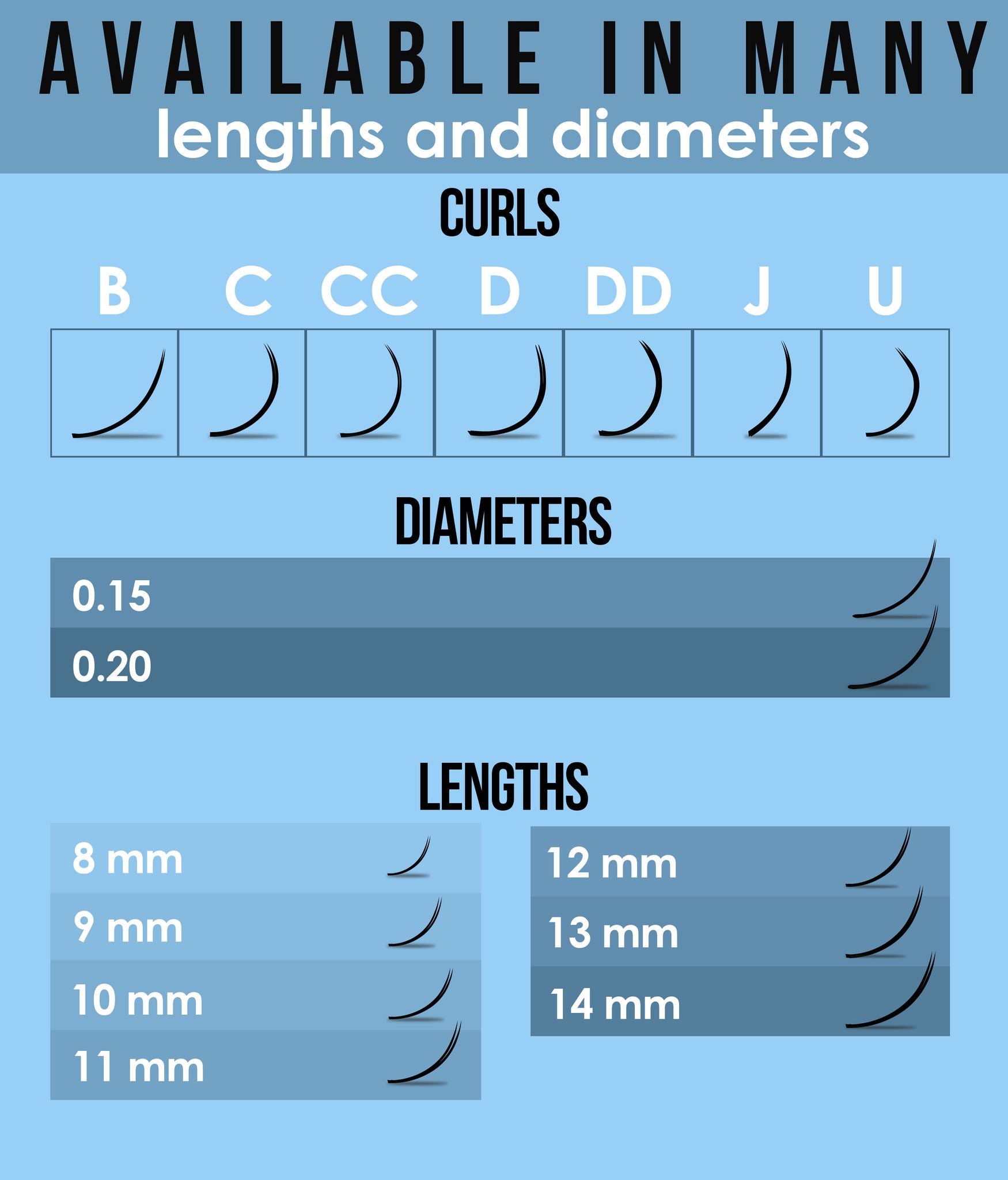20 Rows - Split Tip Flat Eyelash Extensions D Curl
