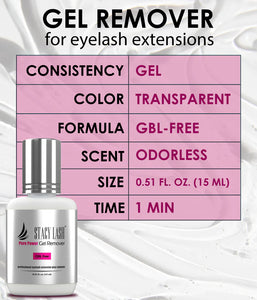 Stacy Lash Bundle: Extra Strong Eyelash Extension Glue 5ml & Pure Power Gel Remover 15 ml