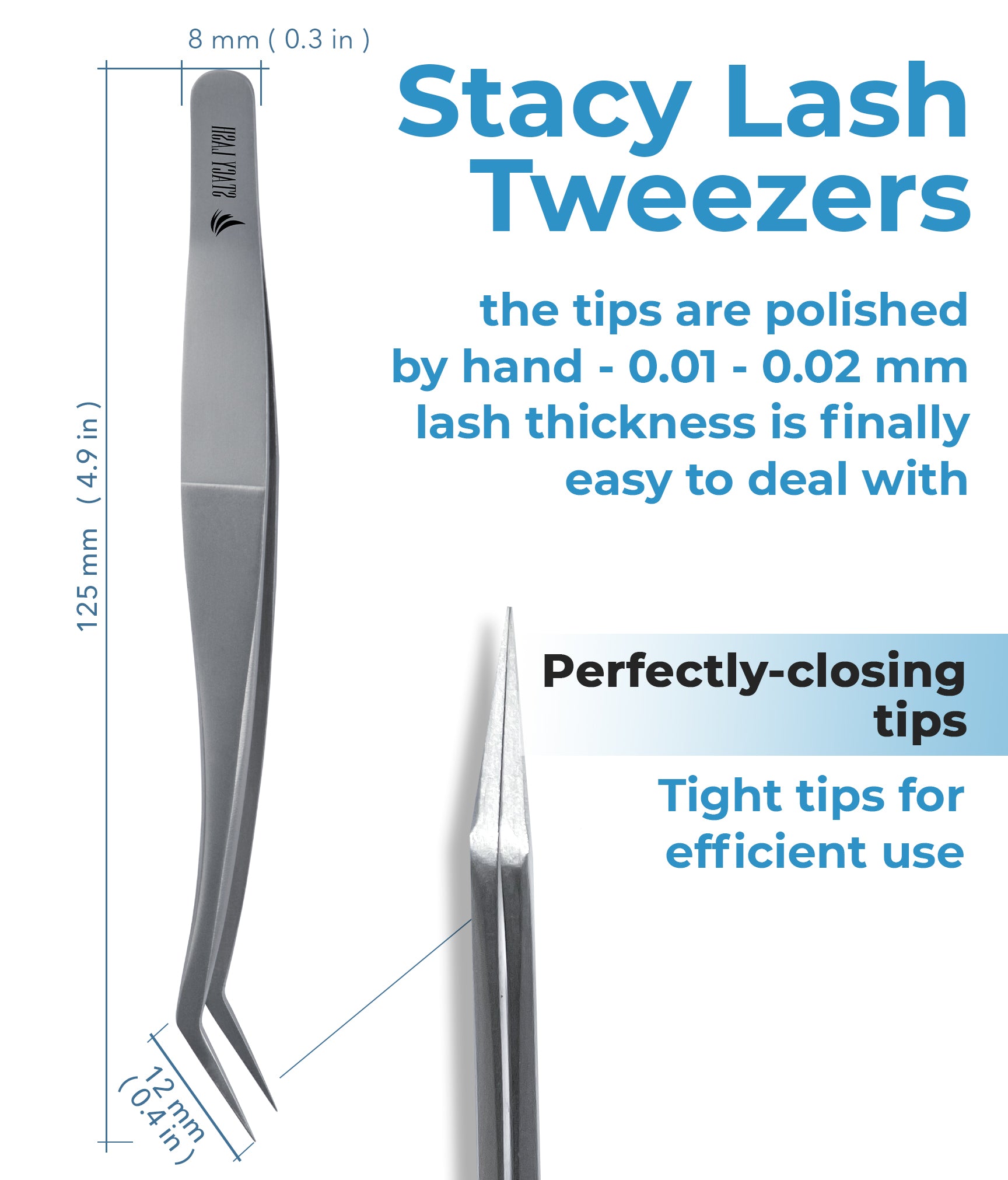 Stacy Lash STL-11 Curved L-Shaped Multifunctional Tweezers for Eyelash Extensions