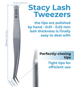 Stacy Lash STL-12 Curved L-Shaped Multifunctional Tweezers for Eyelash Extensions