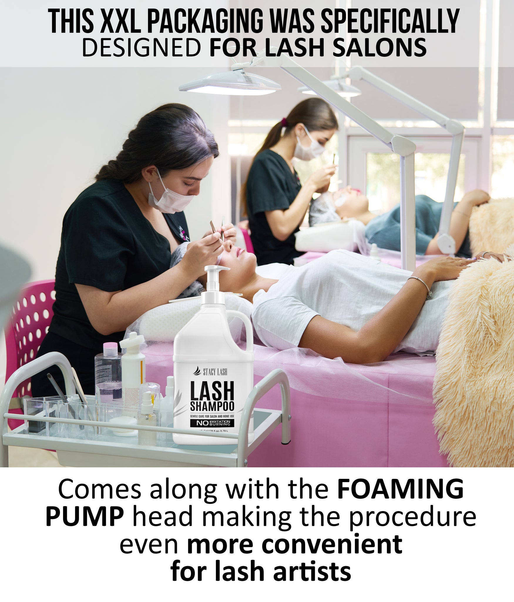 Stacy Lash Bundle: Eyelash Extension Shampoo 1 US Gal & 100 Pairs Set Under Eye Gel Pads photo 12