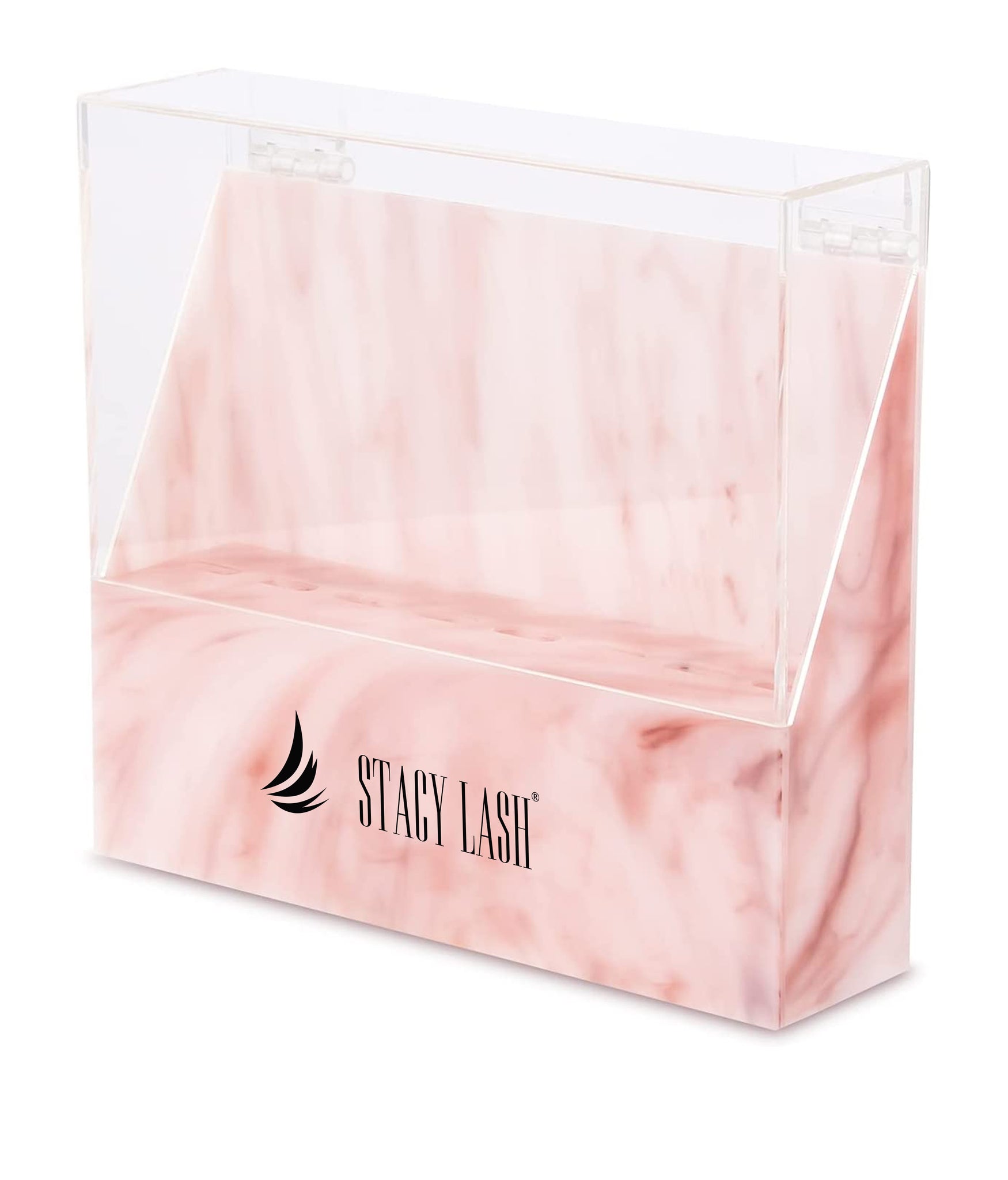 Stacy Lash Tweezer Holder - Pink Storage Rack with Dust Cover