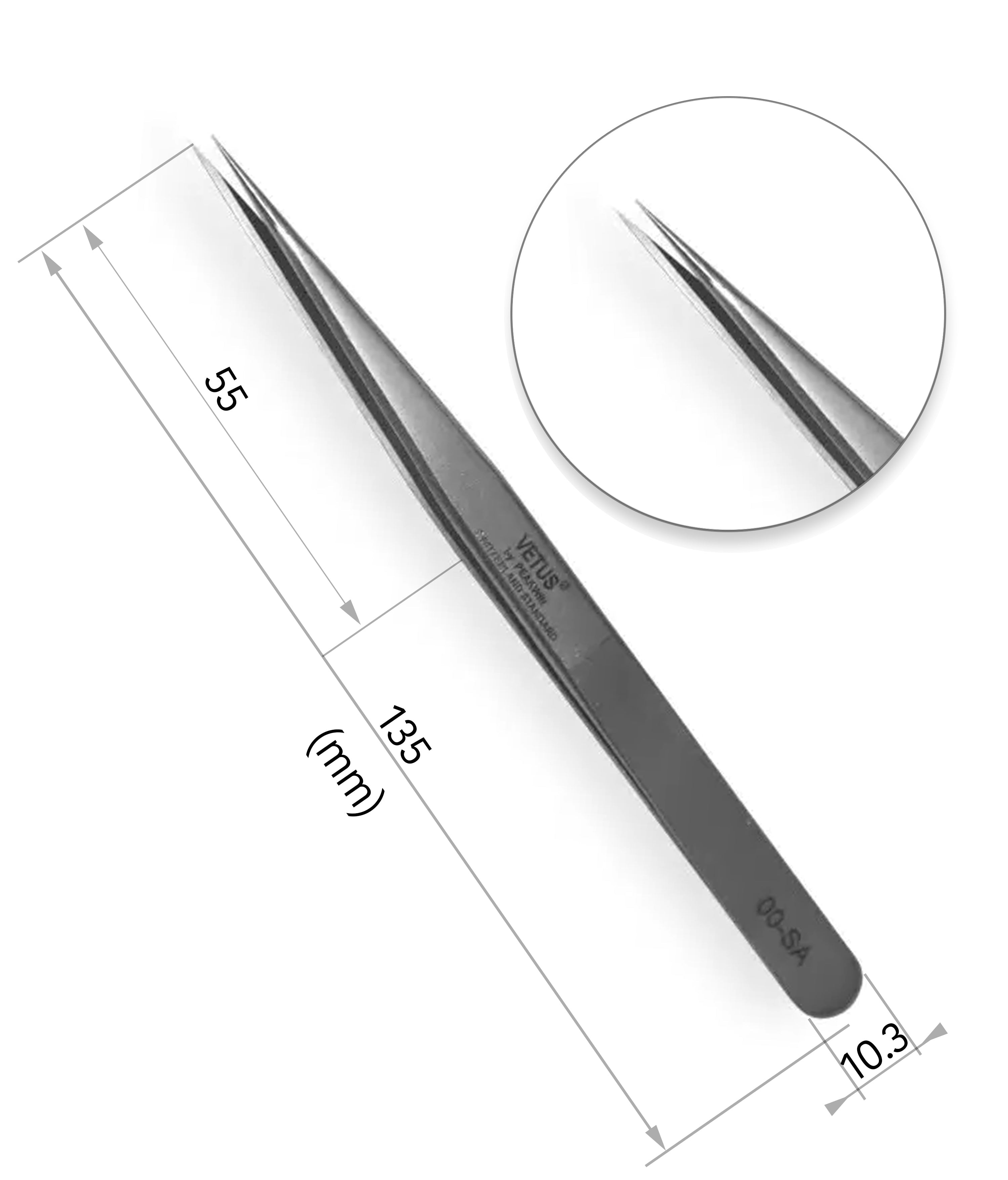 Vetus 00 - SA Isolation Eyelash Extension Tweezers - 