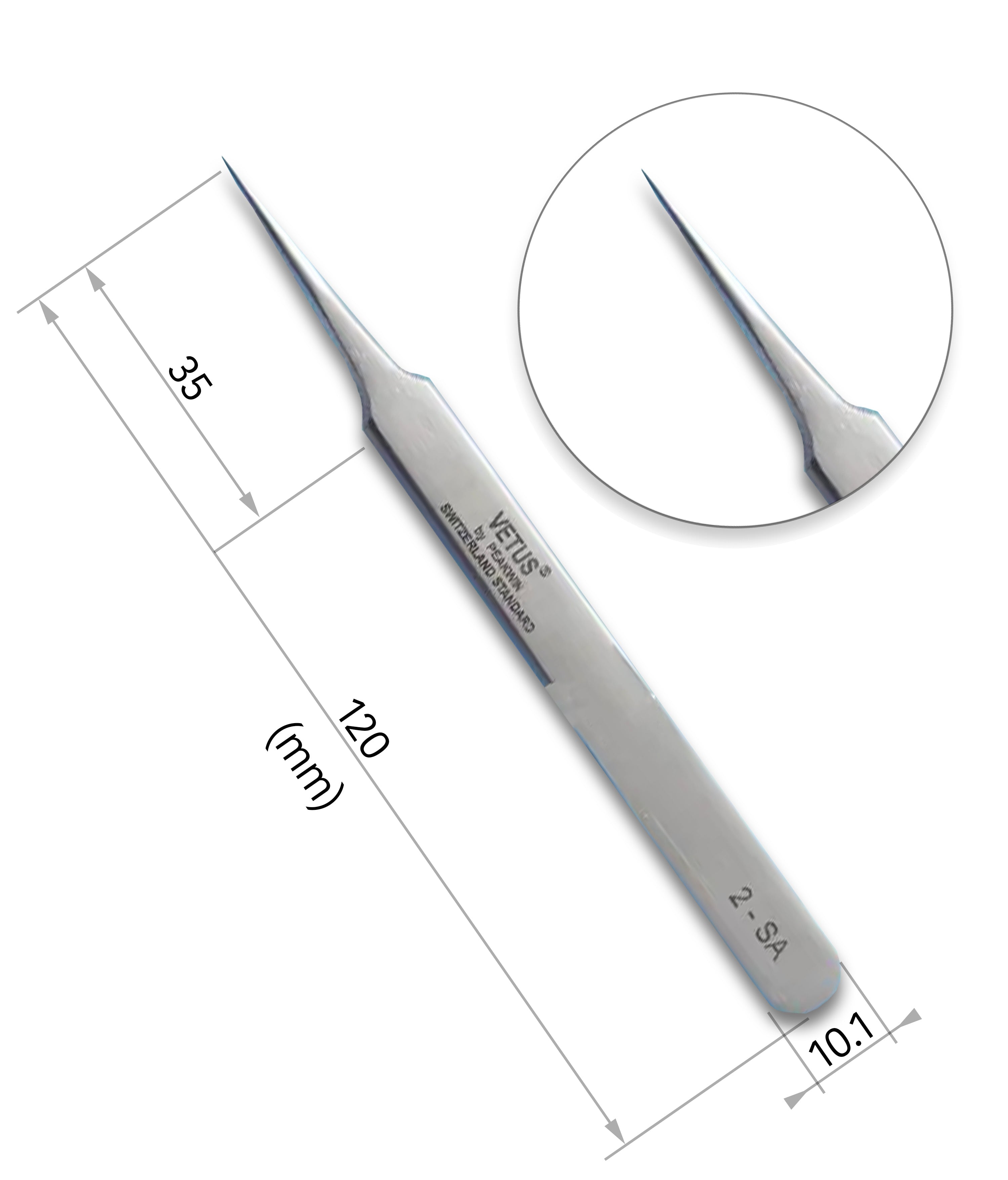 Vetus 2 - SA A - Shape Tweezers for Isolation and Classic Eyelash Extensions - 